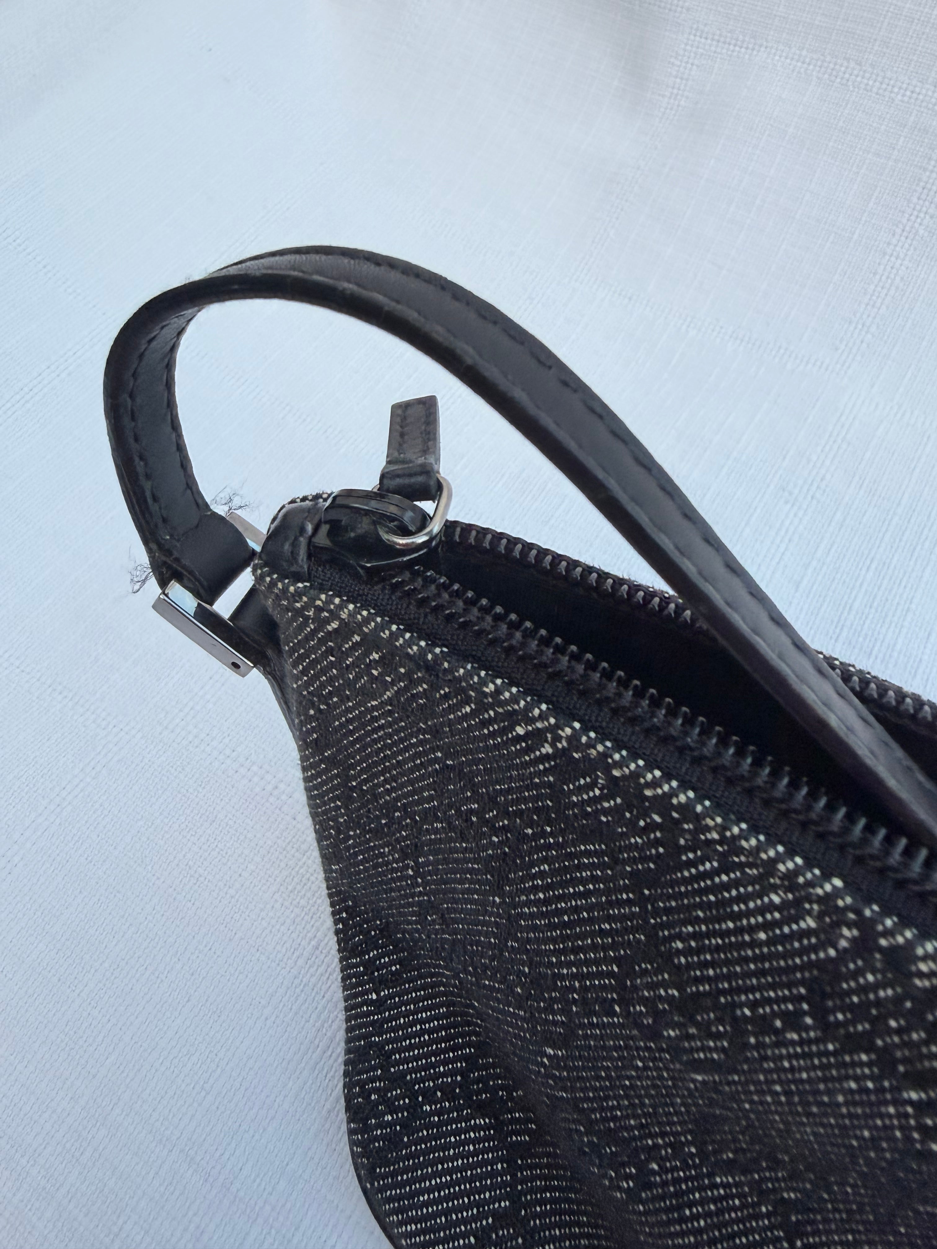 Gucci GG Canvas Canvas & Leather Hand bag Black