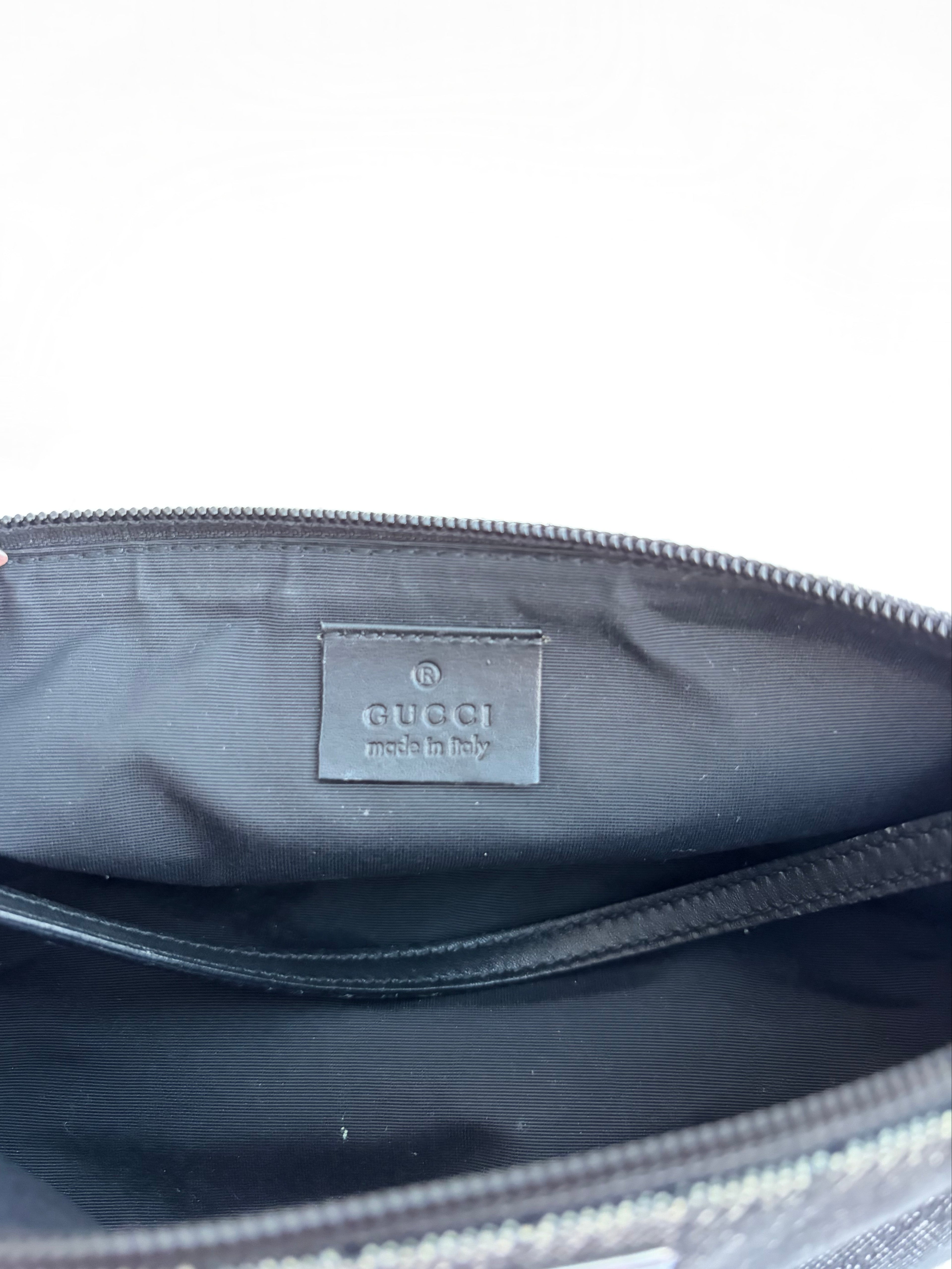 Gucci GG Canvas Canvas & Leather Hand bag Black